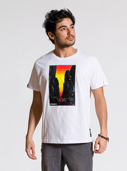 esteem SUNSET T-shirt weiss Print